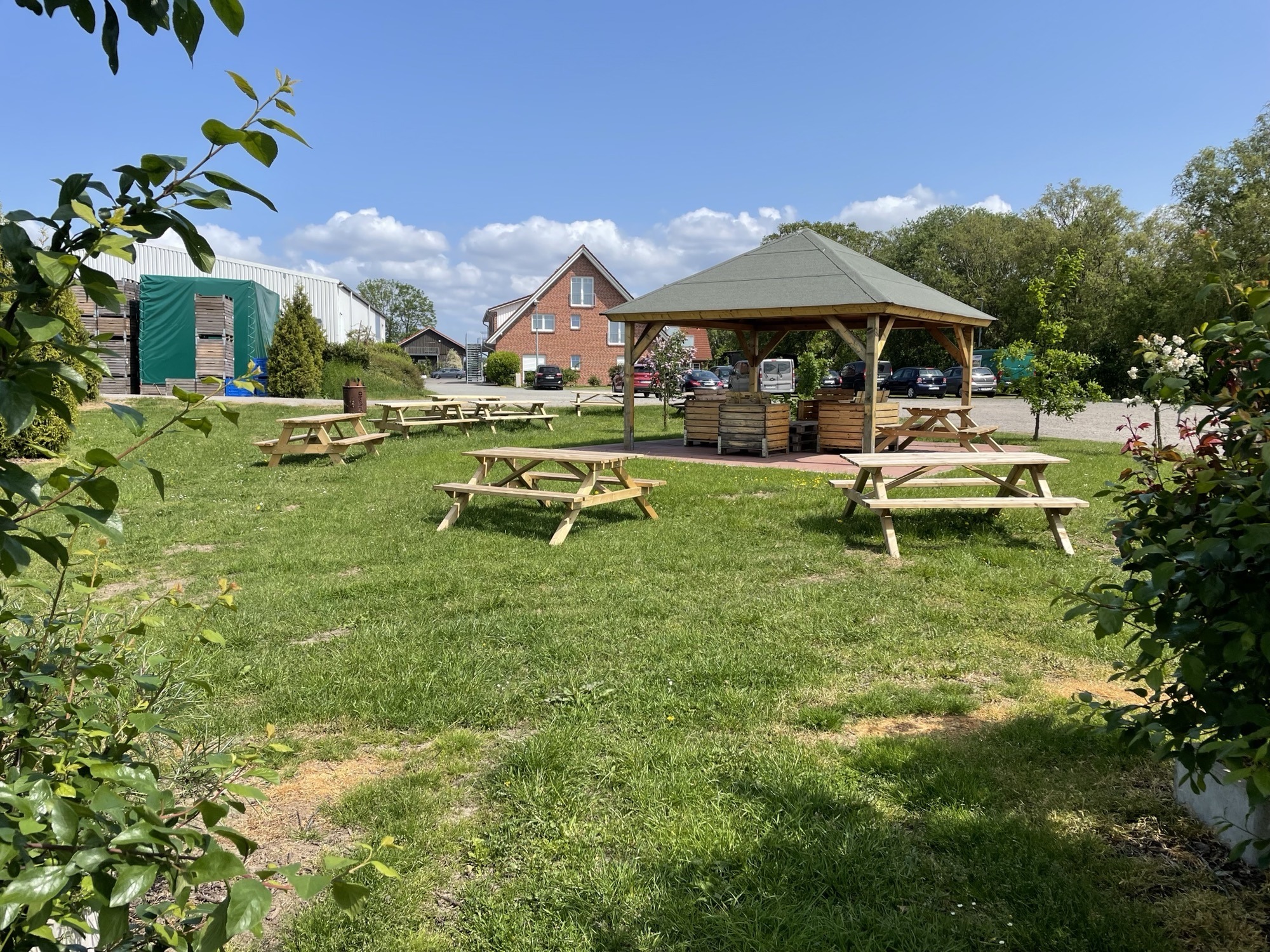 Picknickplatz Ansicht aus Baumreihe